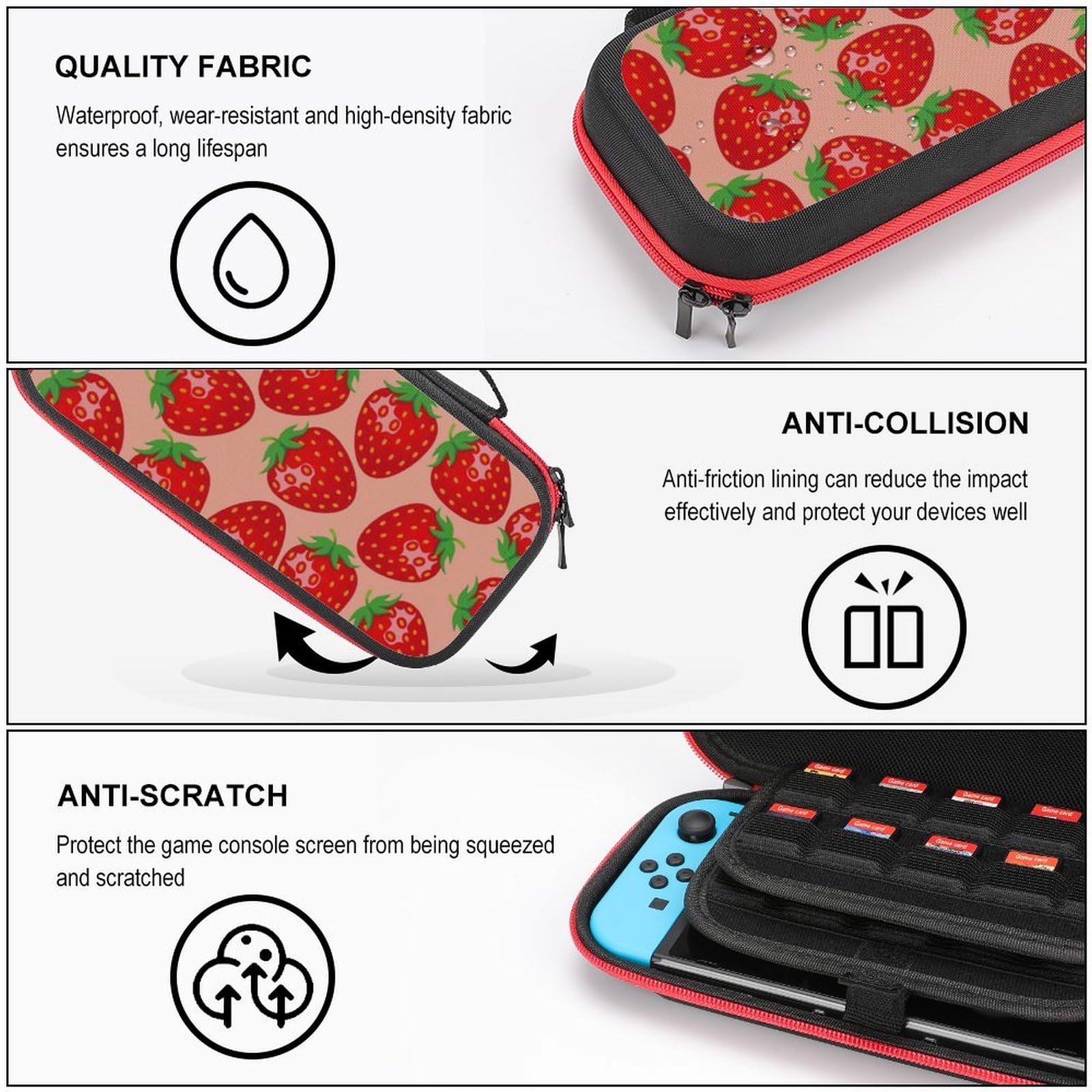 Amazon.co.jp: Switch用ケース ニンテンドースイッチケース イチゴ